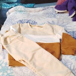 Colorblock Sweatshirt and Joggers Set